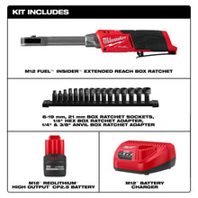 Load image into Gallery viewer, Milwaukee M12 FUEL INSIDER Extended Reach Box Ratchet Kit - 3050-21