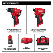 Load image into Gallery viewer, Milwaukee M12 Subcompact Brushless 2-Tool Combo Kit - 3494-22 - product detail