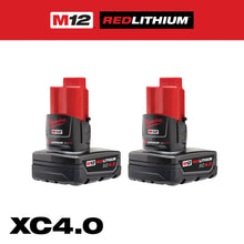 Load image into Gallery viewer, Milwaukee M12 REDLITHIUM XC4.0 Battery Two Pack - 48-11-2442 - product detail