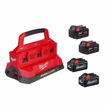 Load image into Gallery viewer, Milwaukee M18 PACKOUT Six Bay Rapid Charger Kit with (2) XC6.0 and (2) XC5.0 Batteries - 48-59-1865POC
