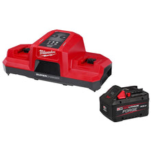Load image into Gallery viewer, Milwaukee M18 FORGE XC8.0 Battery and Dual Bay Super Charger Starter Kit 48-59-1881SC — complete kit