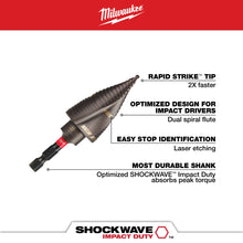 Load image into Gallery viewer, Milwaukee SHOCKWAVE Impact Duty #9 7/8" &amp; 1-1/8" Step Drill Bit - 48-89-9249 - product detail
