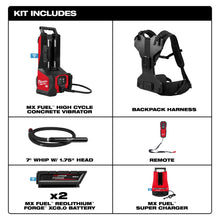 Load image into Gallery viewer, Milwaukee MX FUEL™ Backpack High Cycle Concrete Vibrator Kit w/ 7' Whip / 1.75" Head - MXF372-2XCB — additional product view 2