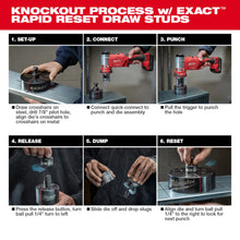 Load image into Gallery viewer, Milwaukee M18 FORCE LOGIC 6T Knockout Tool 1/2" - 4" with Punches and Dies - 2677-04 - additional product detail 2