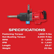 Load image into Gallery viewer, Milwaukee M18 FUEL™ 1" D-Handle Ext. Anvil High Torque Impact Wrench w/ ONE-KEY™ (Tool Only) - 2869-20 - additional product detail 2