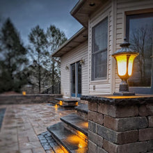 Load image into Gallery viewer, Pier Light - Traditional, 12V 2W G4 LED 360° beam 2700k, w/silicone wire nuts, mounting base, drill template, anchor kit and masonry drill bit