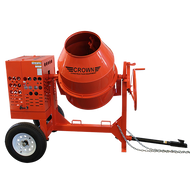 Crown: C12 Series - 12 Cubic Feet, Steel Drum, Torsion Axle, Highway Towable Concrete Mixer