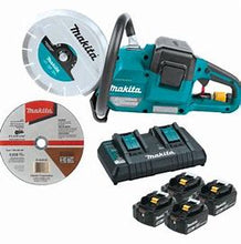 Load image into Gallery viewer, Makita: 18V X2 (36V) LXT® Lithium‑Ion Brushless Cordless 9&quot; Power Cutter Kit, with AFT®, Electric Brake, 4 Batteries (5.0 Ah) XEC01PT1